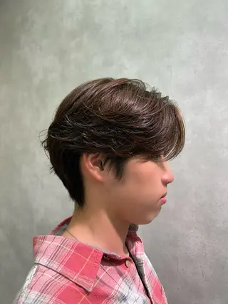 メンズ 花井輝 ボブ/センターパートのヘアスタイル