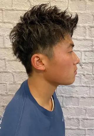 ショート カラー パーマ ヘアアレンジ メンズ 💈メンズ特化 副店長松浦一聖💈のヘアスタイル