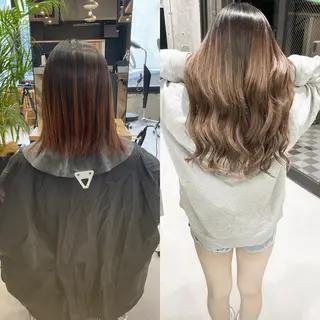 ロング カラー ヘアアレンジ TATSUYA アートディレクターのヘアスタイル