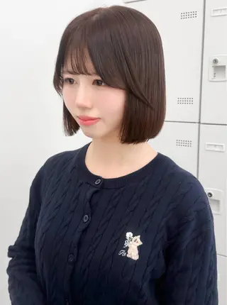 ショート カラー ヘアアレンジ 縮毛矯正ボブ🤍 韓国ヘア/ひかりのヘアスタイル