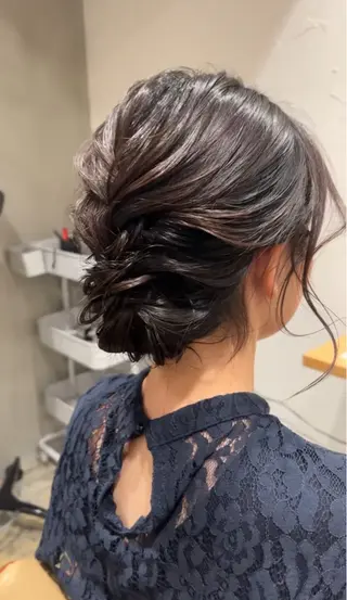 セミロング アレンジ/新宿 透明感カラー/ヤノのヘアスタイル