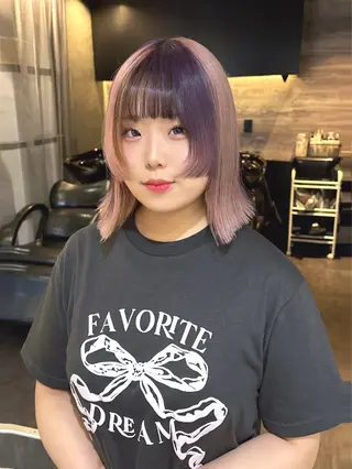 ミディアム レイヤーカット/韓国 /艶髪/ダブルカラーのヘアスタイル