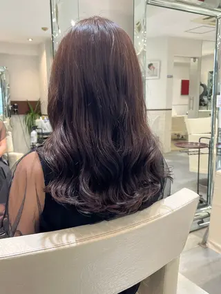 ロング パーマ コテ巻き風パーマ 藤澤　知彌のヘアスタイル