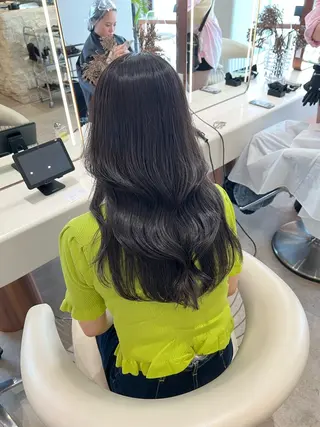 セミロング カラー 韓国レイヤー🇰🇷 韓国研修◎渋谷カイトのヘアスタイル