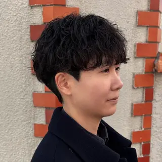 ミディアム パーマ メンズ homme, famille raugh【オム・ファミーユ・ラグ】所属・【メンズ特化】パーマ /マッシュ/ヨシダのヘアスタイル