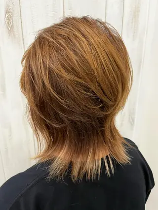 ミディアム カラー ヘアアレンジ “slow” 岡本海万。のヘアスタイル