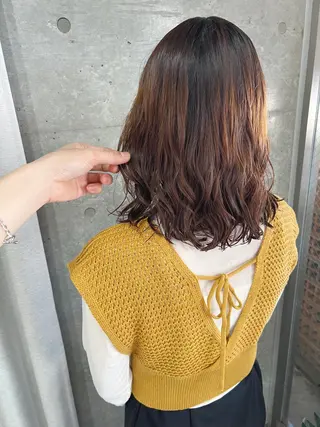 ミディアム パーマ ボブパーマコテ巻き風 パーマNo1深江秀平のヘアスタイル