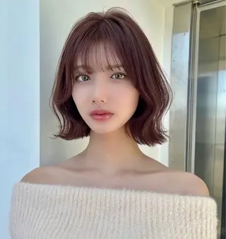 ショート カラー 莉乃/縮毛矯正/髪質 改善/艶カラーのヘアスタイル