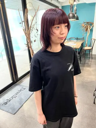 ミディアム カラー 千葉 郁也のヘアスタイル