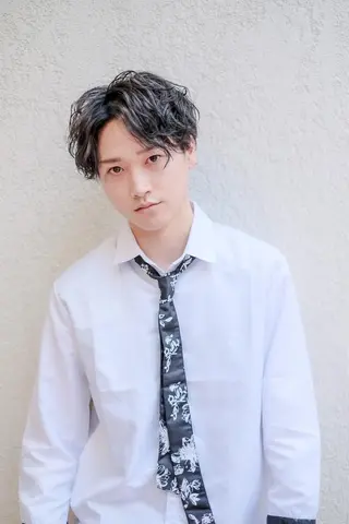 ショート カラー パーマ メンズ ba-boo 広島のヘアスタイル