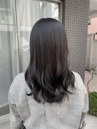 セミロング カラー グレージュ/透明感/ 韓国ヘア/RISAのヘアスタイル