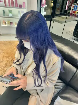 ロング カラー ヘアアレンジ ハッシュカット/ 韓国ヘア☽⋰mahoのヘアスタイル