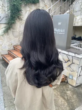 セミロング カラー ヘアアレンジ 韓国レイヤーカット/ 儚げカラーチナツのヘアスタイル