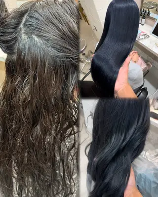 ロング ガレリアエレガンテ　サカエテン所属・田中俊　縮毛矯正 髪質改善のヘアスタイル