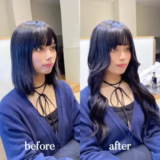 𝐲𝐮𝐮𝐦𝐢 エクステ/ 艶カラーのヘアスタイル