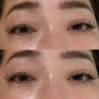 マツエク・マツパ レイヤー/顔周り/透 明感カラー/うる艶のヘアスタイル