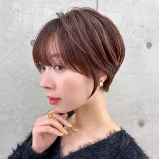 ショート ショート/レイヤー/ 縮毛矯正/ 渡邊莉玖のヘアスタイル