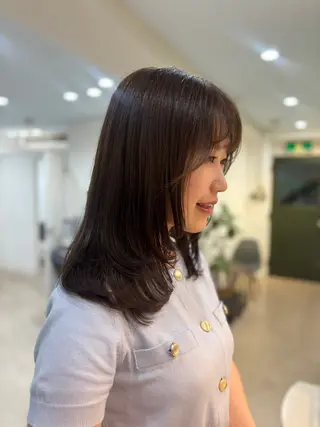 ミディアム カラー 韓国風⭐️くびれヘア 🍀高津かえでのヘアスタイル