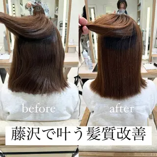 ミディアム パーマ 艶カラー/暖色カラー /透明感/ryutoのヘアスタイル