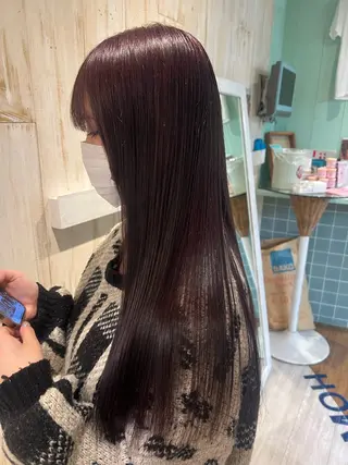 ロング カラー 顔周りカット/ボブ/ ツヤ髪/coconaのヘアスタイル