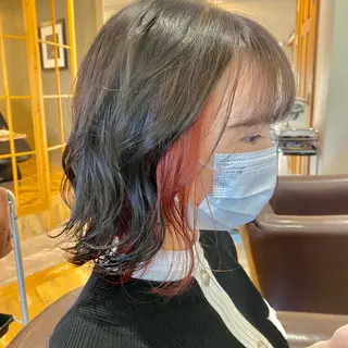 ミディアム カラー パーマ ヘアアレンジ メンズ 🍀髪質改善 ケアカラーrootsのヘアスタイル