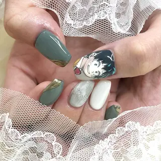 セミロング ネイル 池袋痛ネイル Nok. 渡辺のネイルデザイン