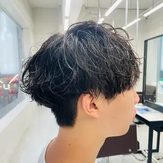 ミディアム パーマ メンズ メンズカット特化✂︎ SHINGO 本厚木のヘアスタイル