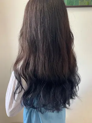 ロング カラー 馴染ませNo.1🧃 エクステ・アレンジのヘアスタイル