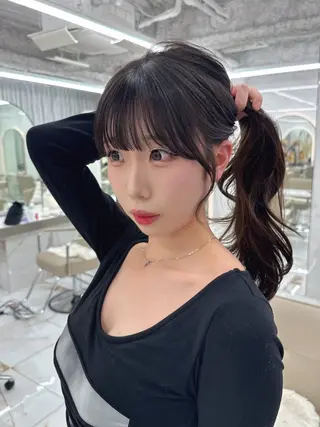 ロング kiti SAKAE所属・のり/顔まわり/韓国 /レイヤーカットのヘアスタイル