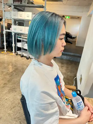 ミディアム カラー ✨艶ブリーチカラー ✨四ノ宮裕己のヘアスタイル