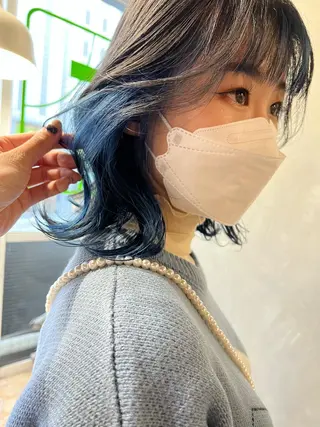ミディアム カラー ツキノキ ミナのヘアスタイル