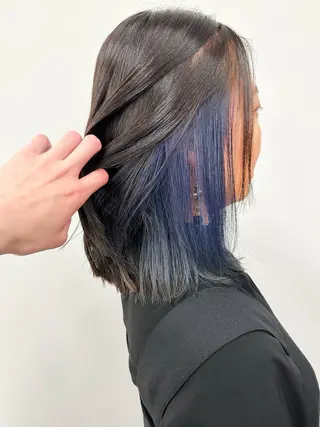 セミロング カラー 小顔ボブ/お悩み解決 /ボブパーマ/とういのヘアスタイル