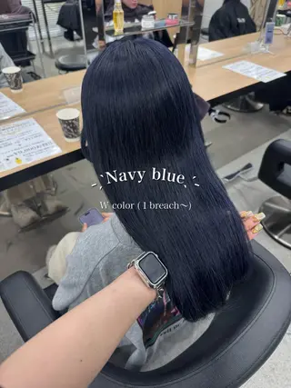 ロング カラー 暗髪🩶ラベンダー/ ブルー/ユウナ🤍のヘアスタイル