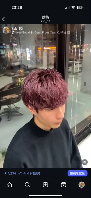 カラー メンズ 小芝涼介/レイヤー /メンズパーマ✂️のヘアスタイル