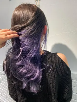 ロング カラー ヘアアレンジ 韓国レイヤーカット/ 儚げカラーチナツのヘアスタイル