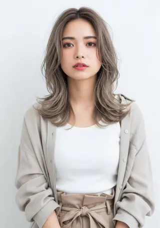 セミロング 松尾幸栄 PLEASUREのヘアスタイル