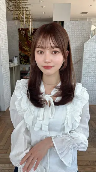 セミロング 撮影カットモデル募集 前髪、顔周り/徳永のヘアスタイル