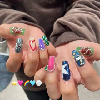 ネイル 🫧飛山琉桜/二条 ネイルアート/束感のマツエク・マツパデザイン