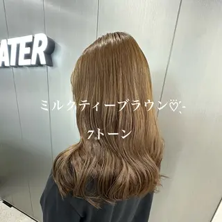 ロング カラー NAMI🤎ブラウン &ミルクティー🤍のヘアスタイル