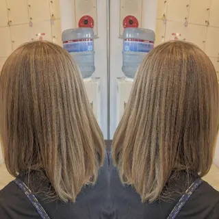 ミディアム カラー 池田 恵久美のヘアスタイル