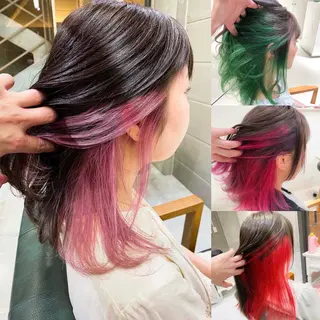 セミロング カラー 𝐑𝐈𝐍𝐊𝐀 🐣🩷のヘアスタイル