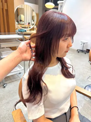 セミロング カラー 🫧髪質改善/Wカラ ー 暖色 🌸桜🌸のヘアスタイル