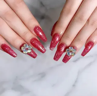 ネイル ❤️💛🩵京橋 痛ネイル⭐️3Dのネイルデザイン