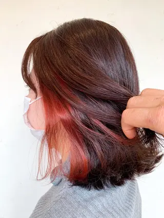 ミディアム カラー ブリーチなしカラー 🌿‬脇黒丸 彩のヘアスタイル