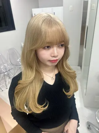 ロング カラー ヘアアレンジ Beleza原宿所属・MOMO艶髪 🩵モテカラーのヘアスタイル