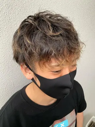 ミディアム カラー パーマ メンズ 柳澤 和也のヘアスタイル