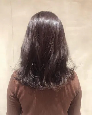 セミロング カラー ヘアアレンジ 酸性縮毛矯正🧴韓国 レイヤー/髪質改善のヘアスタイル