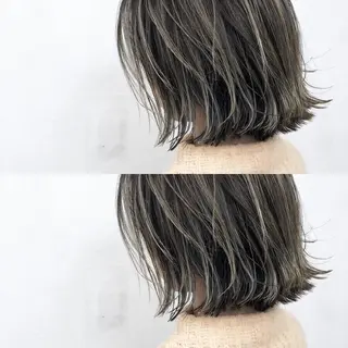 ミディアム カラー ブリーチカラーレイヤ ーカット🦋annaのヘアスタイル