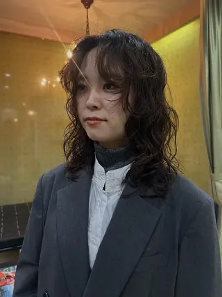 ミディアム パーマ 似合わせパーマ/ メンズパーマ/しゅうのヘアスタイル