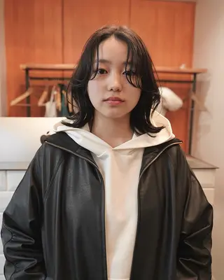 ミディアム ヒカル/ミディアム パーマ/ロングパーマのヘアスタイル